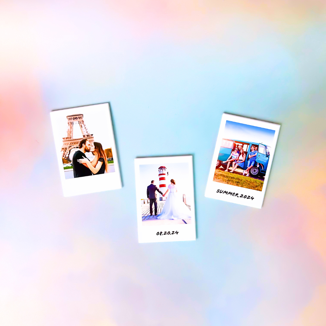 Set of 3 Polaroid-Inspired Photo Magnet
