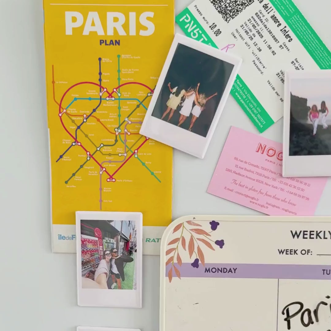 Load video: Custom Travel Souvenir Polaroid Photo Magnets